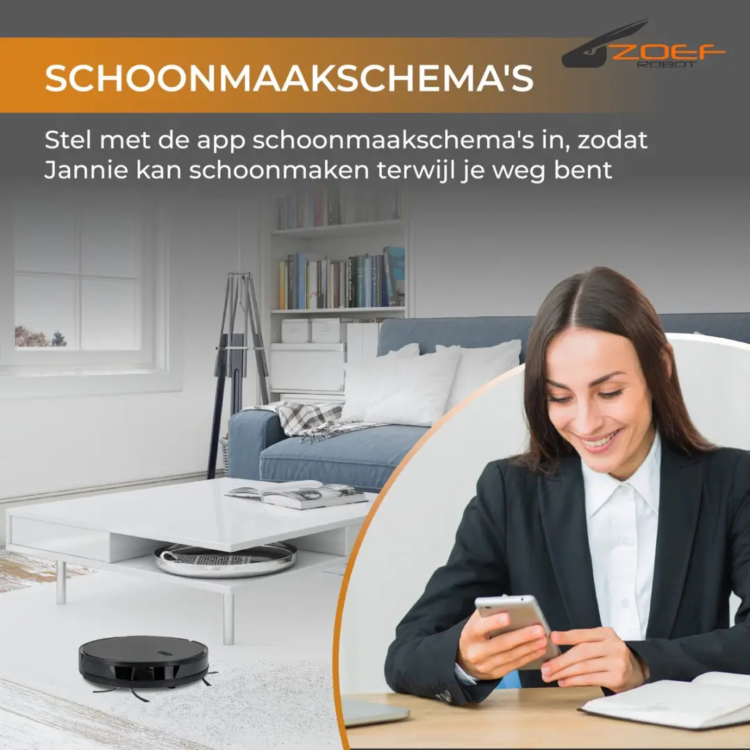 Zoef Robot Jannie 4.1 Robotstofzuiger 2-in-1 - Antraciet - afbeelding 6 van 6