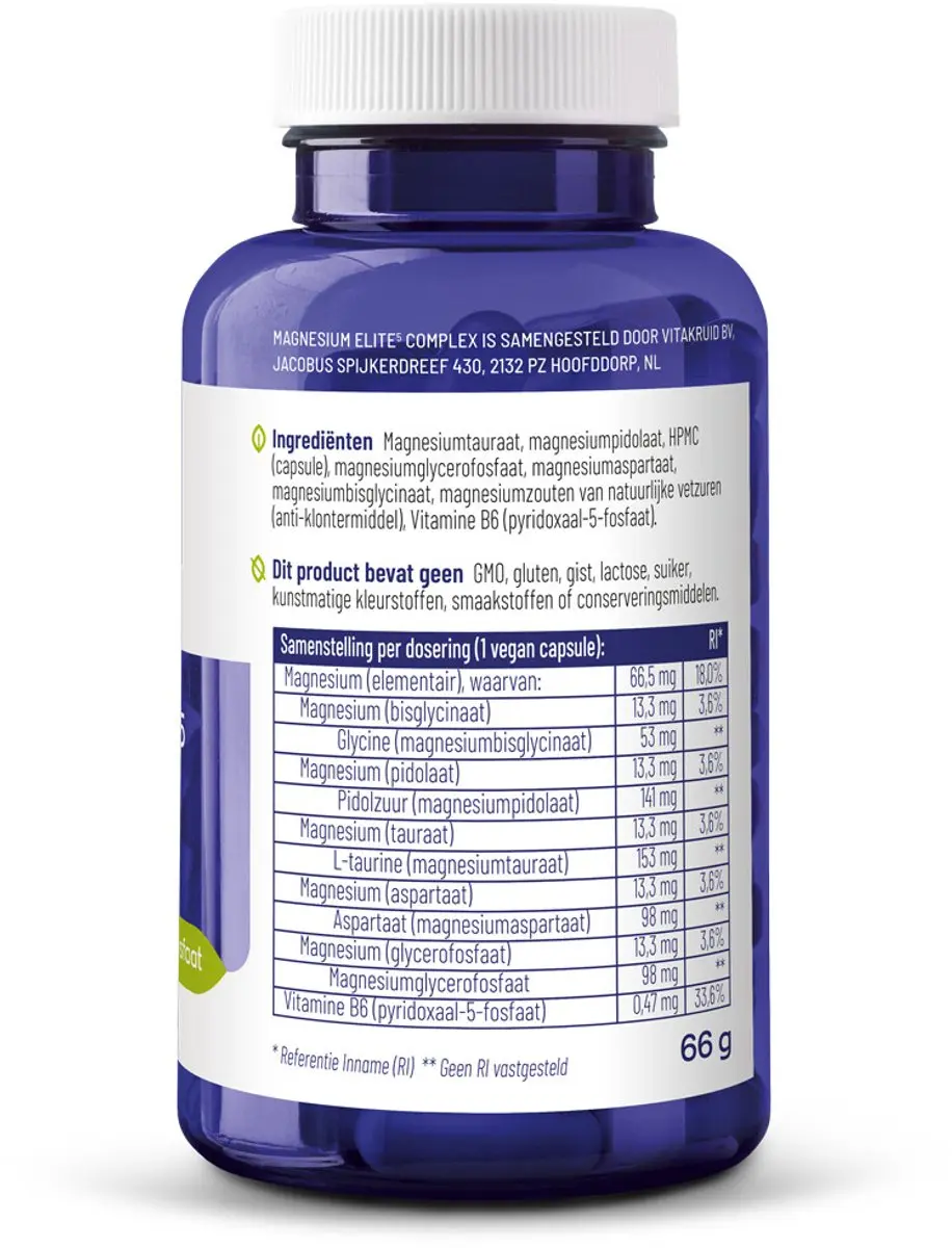 Vitakruid Magnesium Elite Complex 180 Vegancapsules - 2x90
