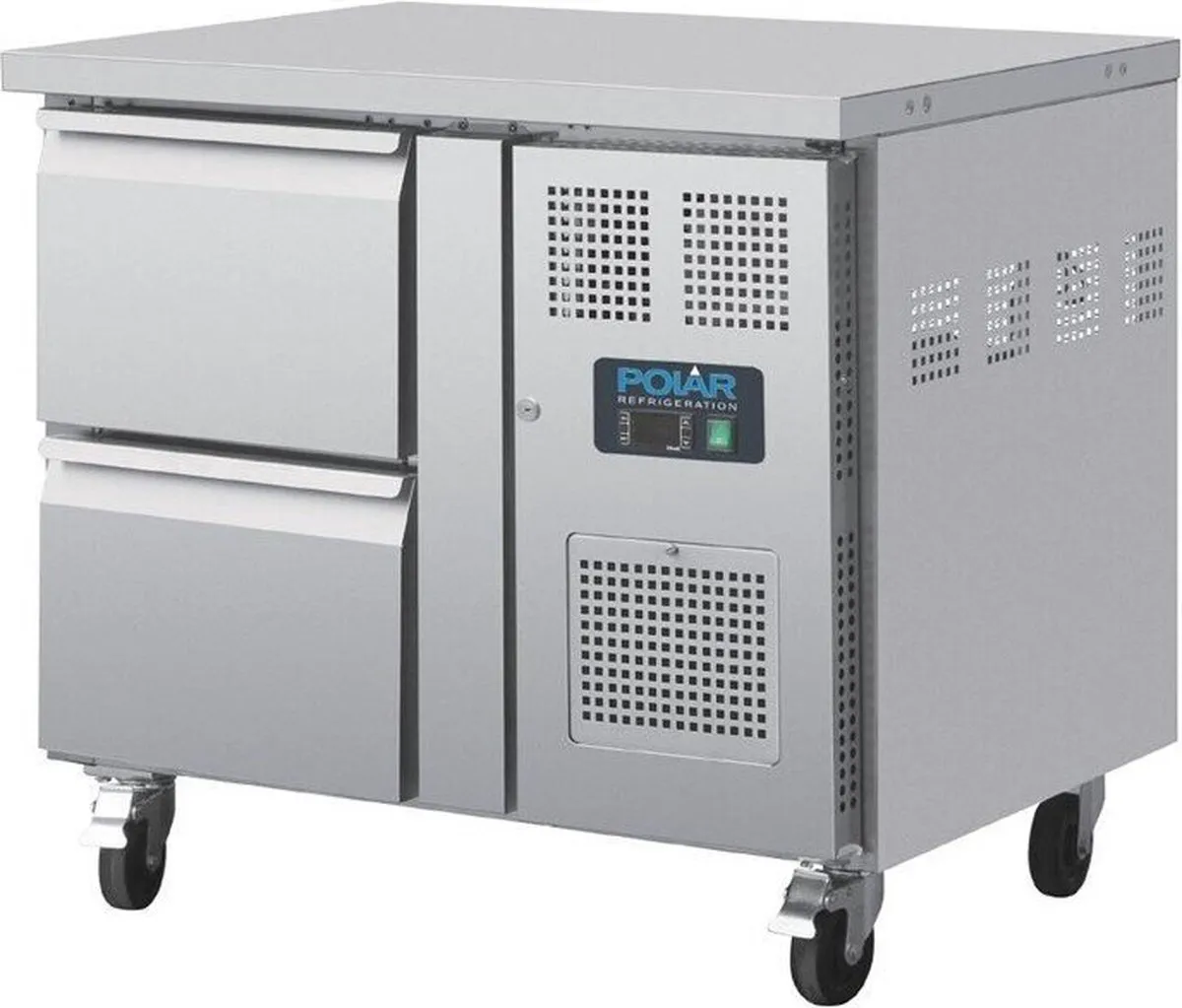 Polar DA546 Gekoelde Werkbank Op Wielen - 124L - Grijs