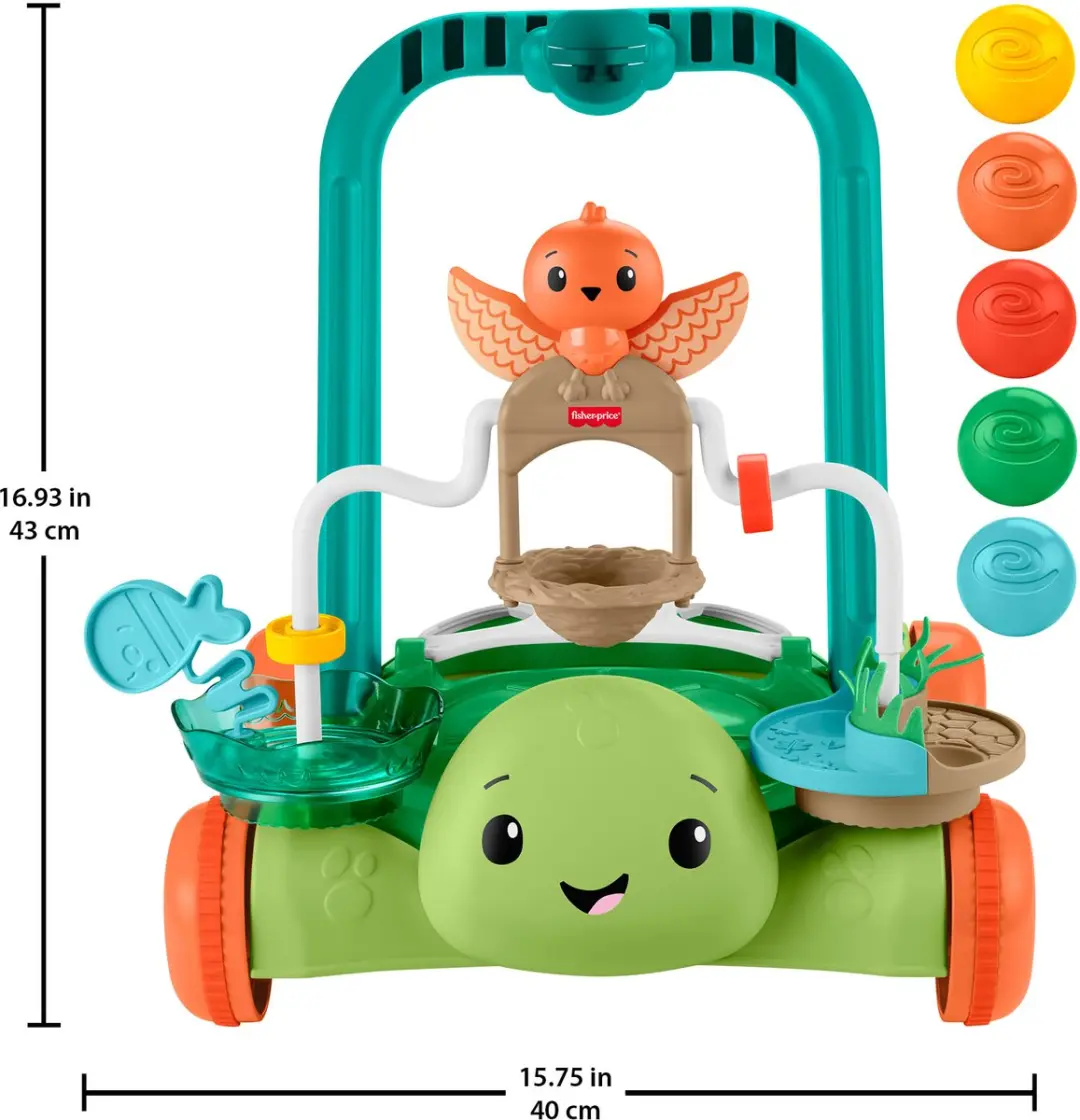 Fisher-Price Moves with You Schildpad Loopwagentje - Meerkleurig - afbeelding 6 van 6