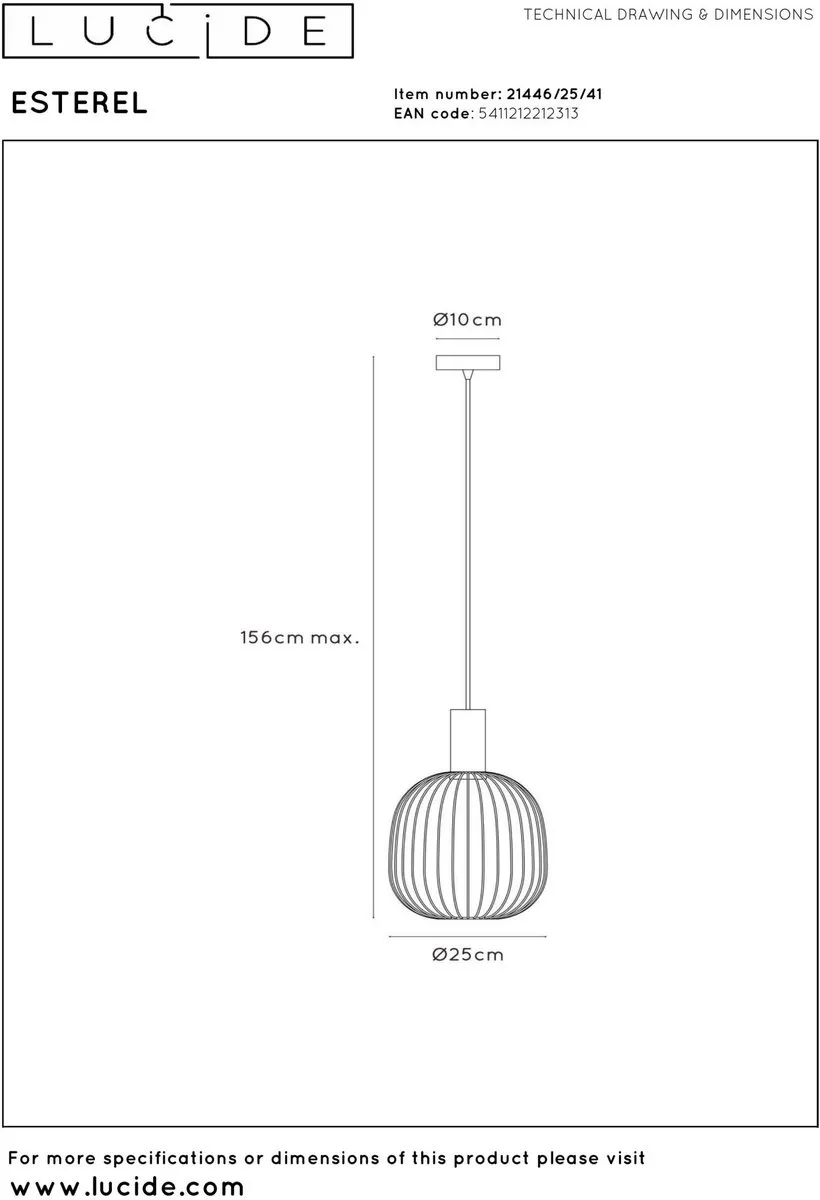 Lucide Esterel Hanglamp Ø25cm GU10 Taupe