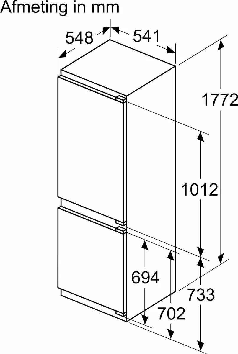 Siemens iQ300 KI86NVFE0 Inbouw Koel-Vriescombinatie 260L