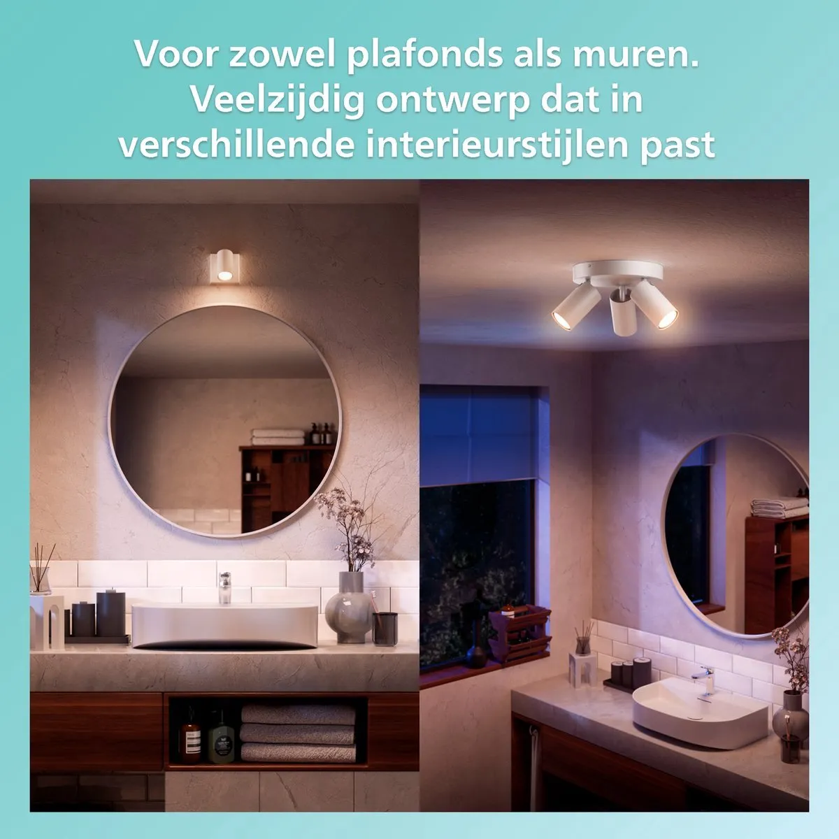 Philips Hue Idris Opbouwspot Badkamer - 3x GU10 - Incl. Dimmer Switch