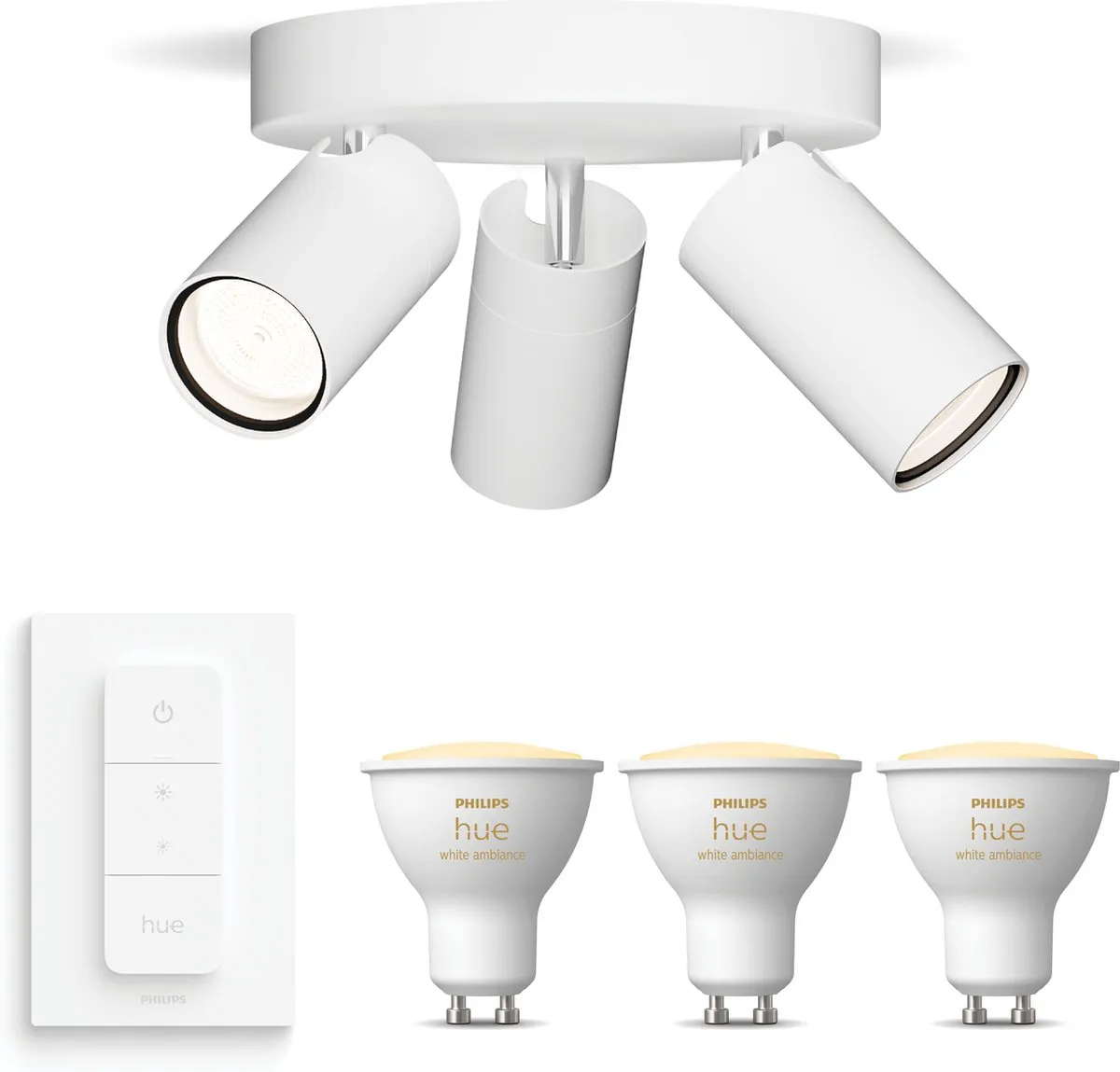 Philips Hue Idris Opbouwspot Badkamer - 3x GU10 - Incl. Dimmer Switch
