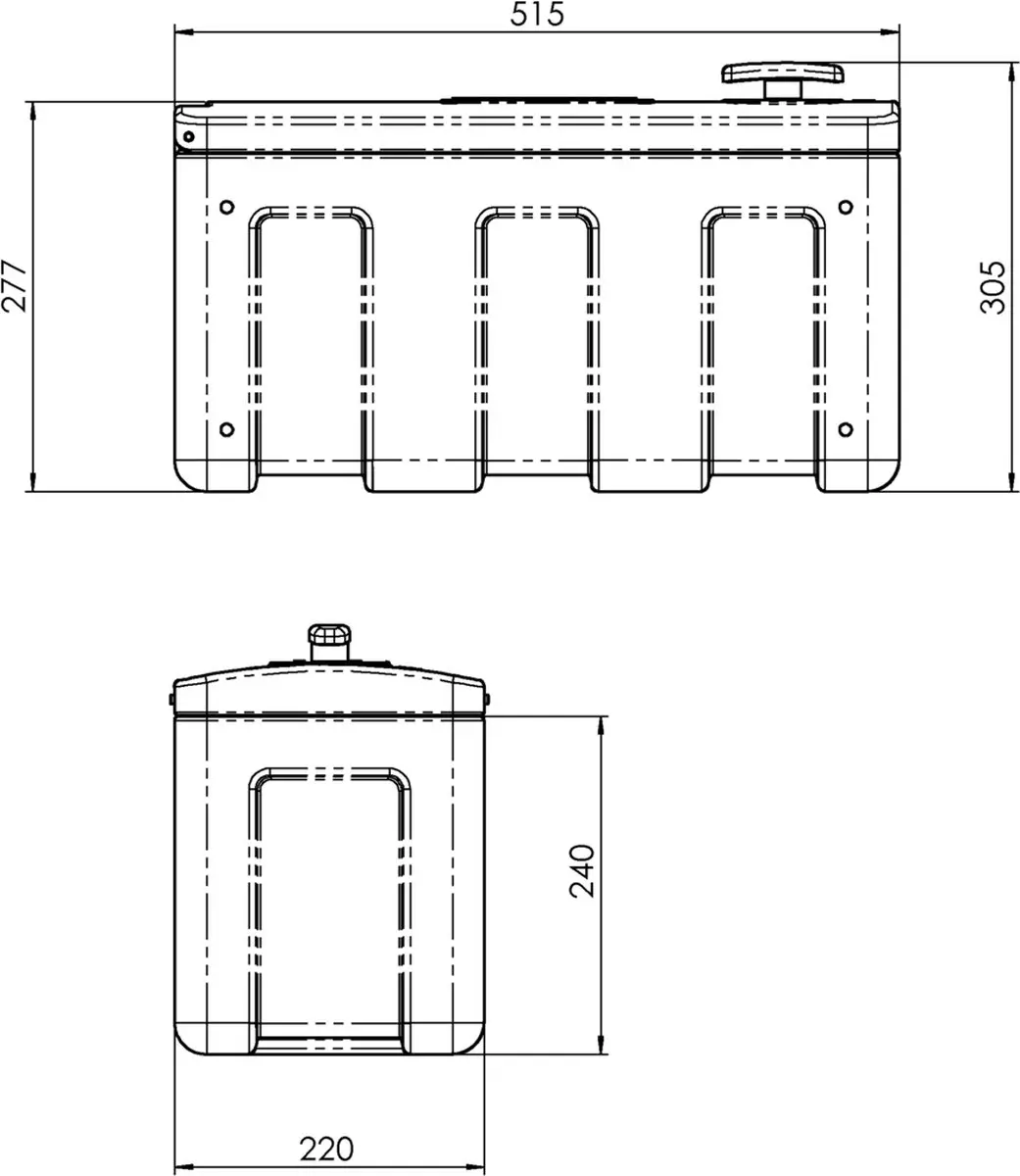 AL-KO Trailer Box 515x220x277mm - Blauw