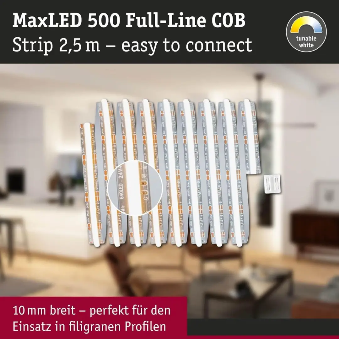 Paulmann 71112 MaxLED 500 LED-strip - 2,5m COB Instelbaar wit