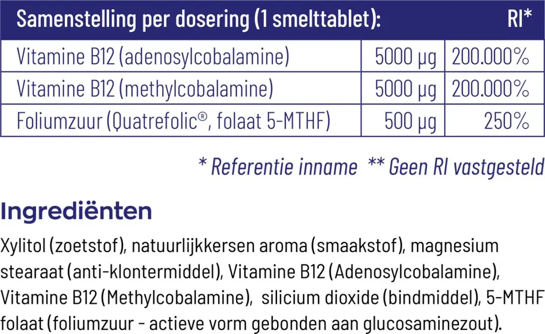 Vitakruid B12 Combi 10.000 met Folaat - 120 Tabletten - afbeelding 6 van 6