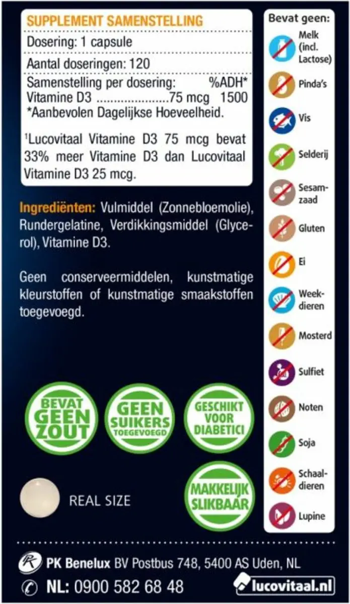 Lucovitaal Vitamine D3 Forte 360 Capsules - 3x120