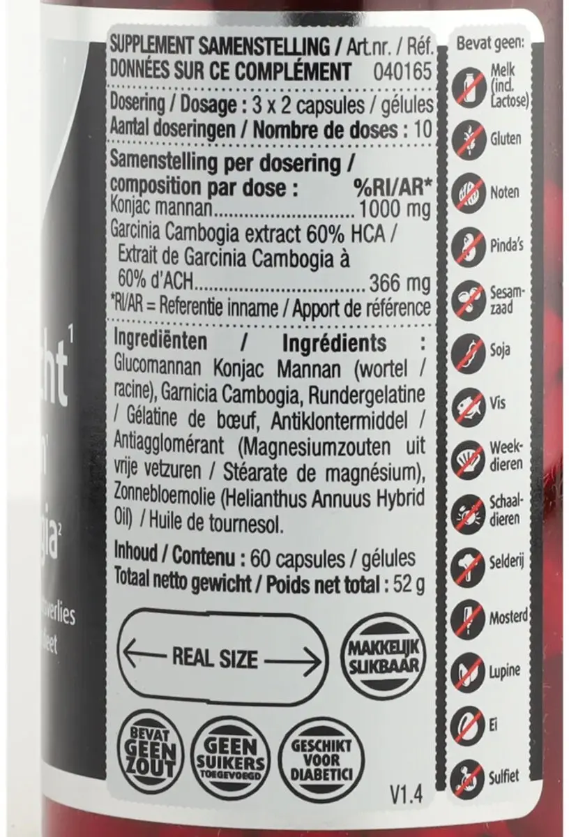 Lucovitaal Ideaal Gewicht Konjacwortel Garcinia Cambogia 180 Capsules - 3x60 Stuks