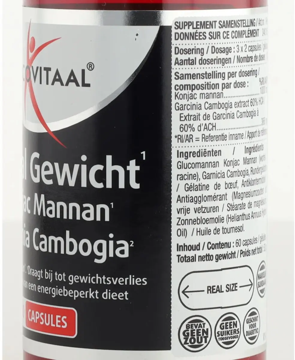 Lucovitaal Ideaal Gewicht Konjacwortel Garcinia Cambogia 180 Capsules - 3x60 Stuks