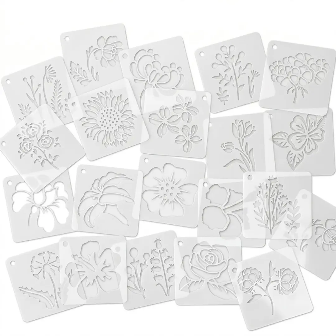 NUVEX Hobby Sjablonen Set 20 Stuks Bloemen & Planten