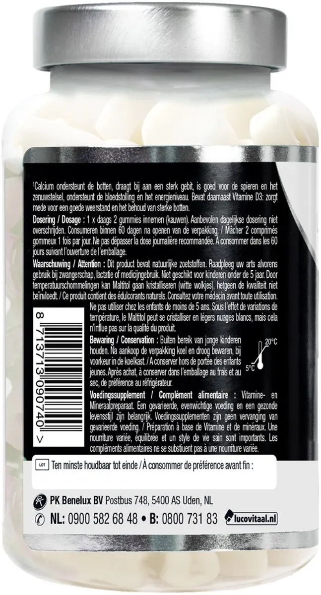 Lucovitaal Calcium D3 Gummies 60 Stuks