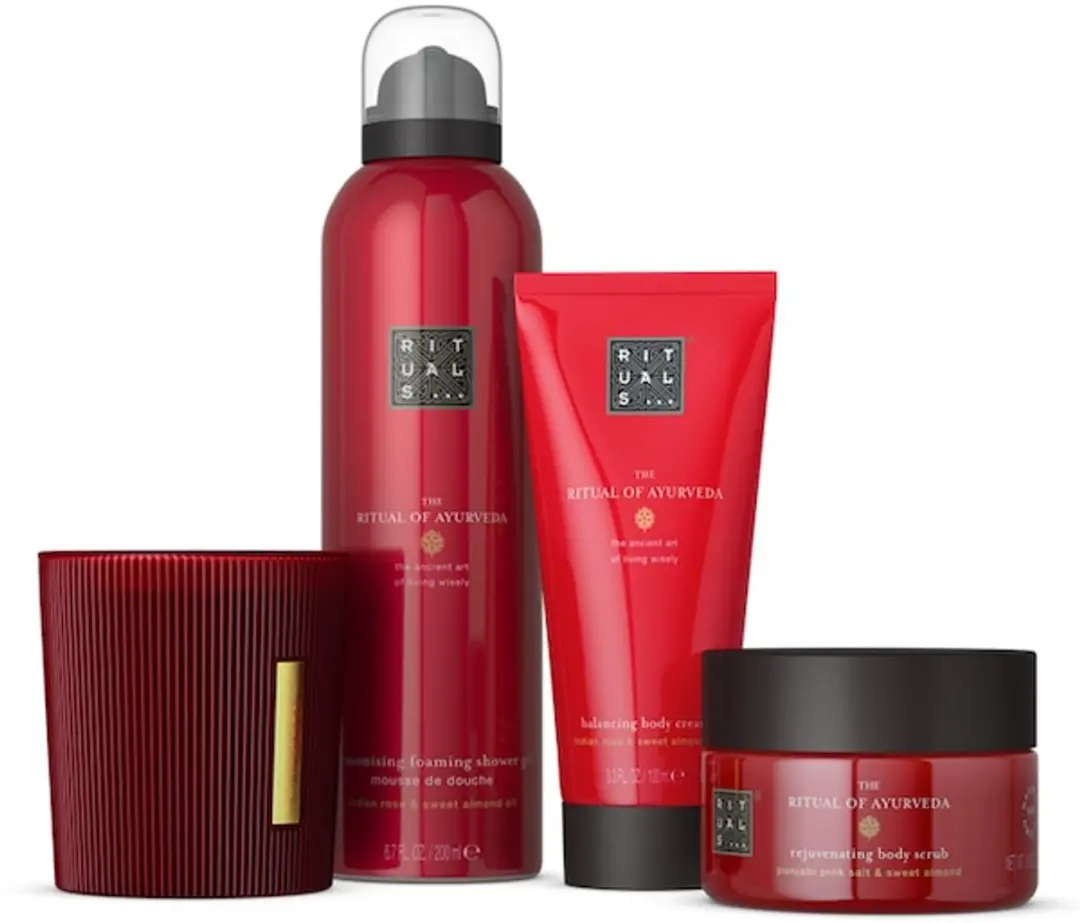 Rituals Ayurveda Geschenkset - Dagcrème Geurkaars Douchegel Scrub