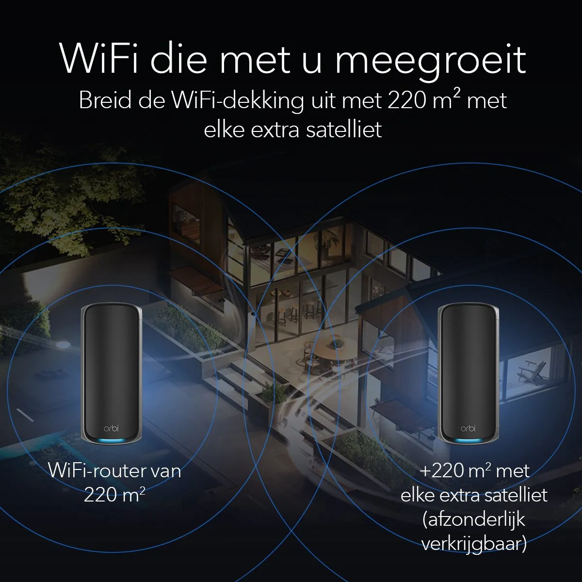 Netgear Orbi RBE971SB WiFi 7 Router - Quad-Band 27Gbps - Zwart