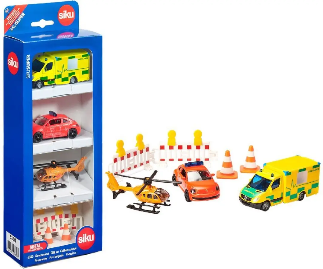 SIKU 6332 Cadeauset Helikopter & Voertuigen