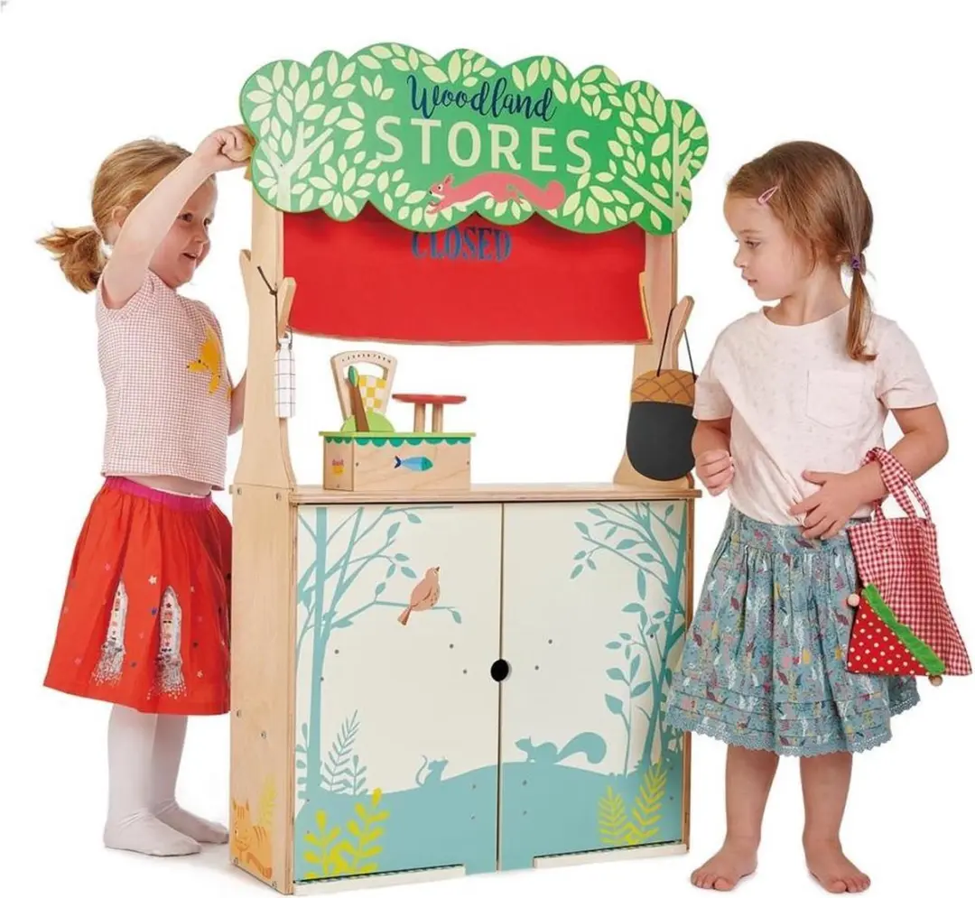 Tender Leaf Toys Winkeltje & Poppenkast Woodland - 2-in-1 - Multicolor - afbeelding 6 van 6