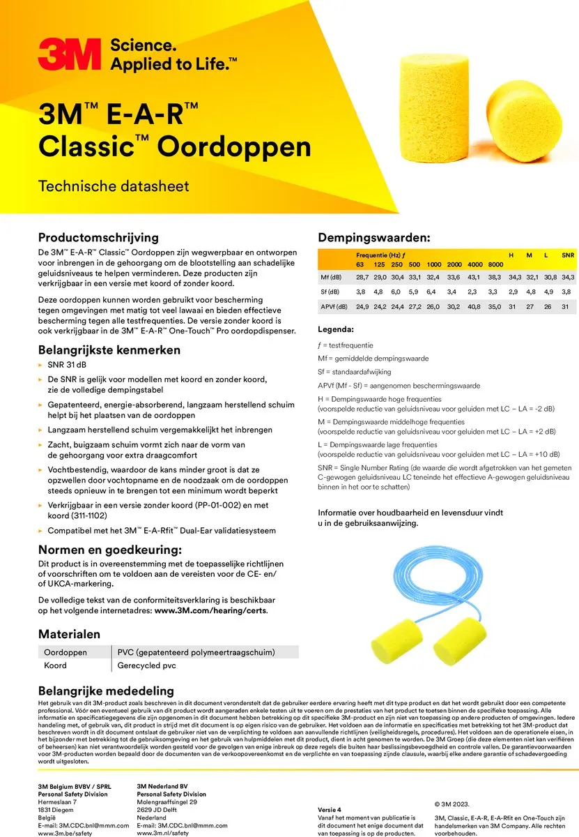 3M EAR Classic Oordoppen - 60 Paar