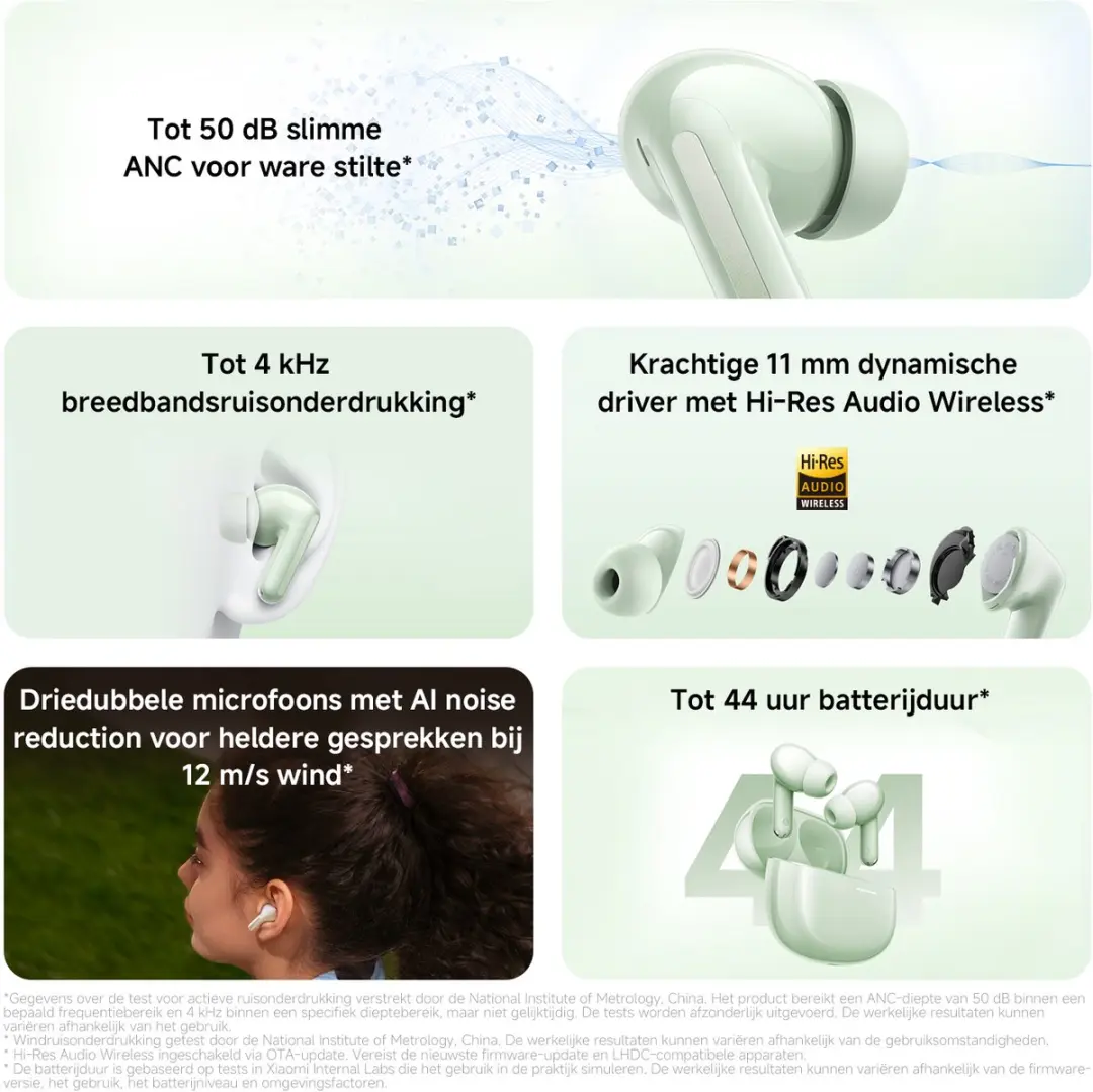 Xiaomi Redmi Buds 8 - Groen - 44 uur - 50dB ANC - afbeelding 6 van 6