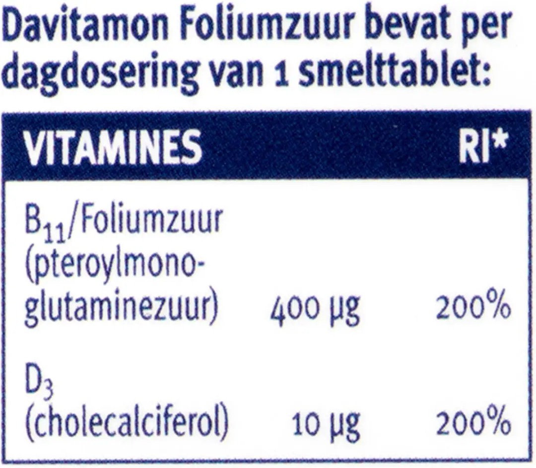 Davitamon Foliumzuur 84 Smelttabletten - 4 Stuks