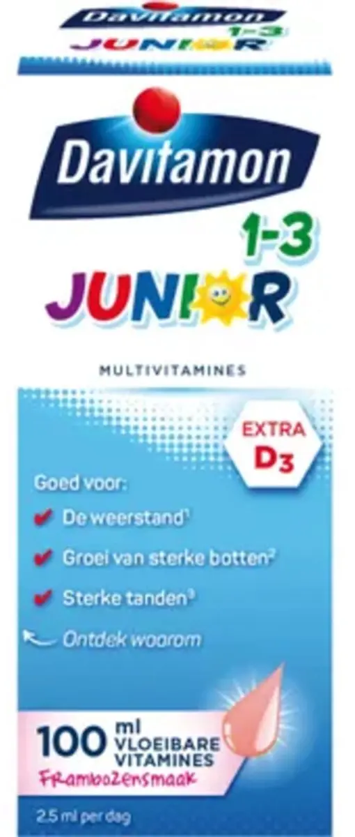 Davitamon Junior Framboos 4x100ml