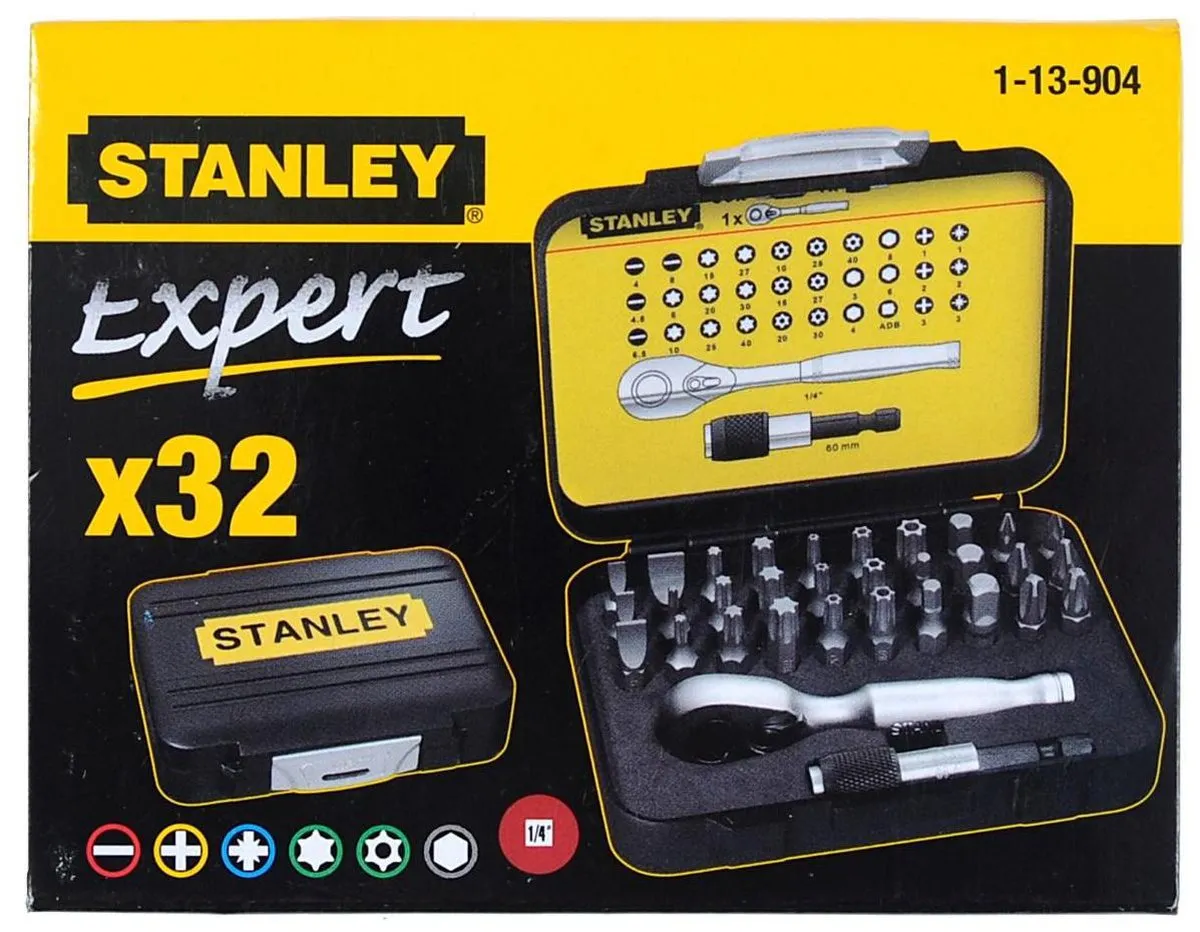 Stanley Bitset Expert Pro 1/4" Ratelsleutel 32-delig - Grijs