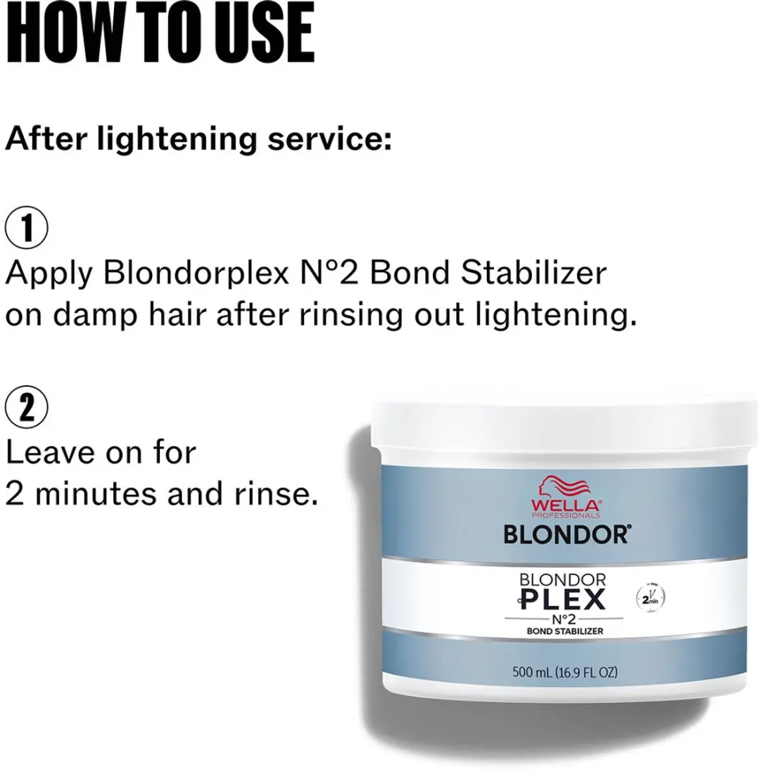 Wella Blondor Plex N°2 Bond Stabilizer 500ml - Blauw/Wit - afbeelding 6 van 6