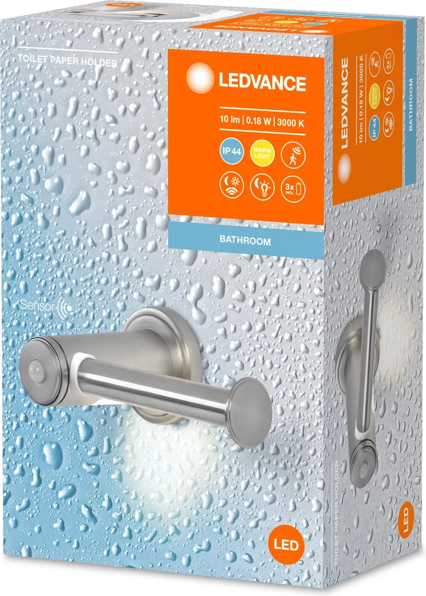 LEDVANCE Badkamer Toiletrolhouder met Licht 0.18W Warm Wit