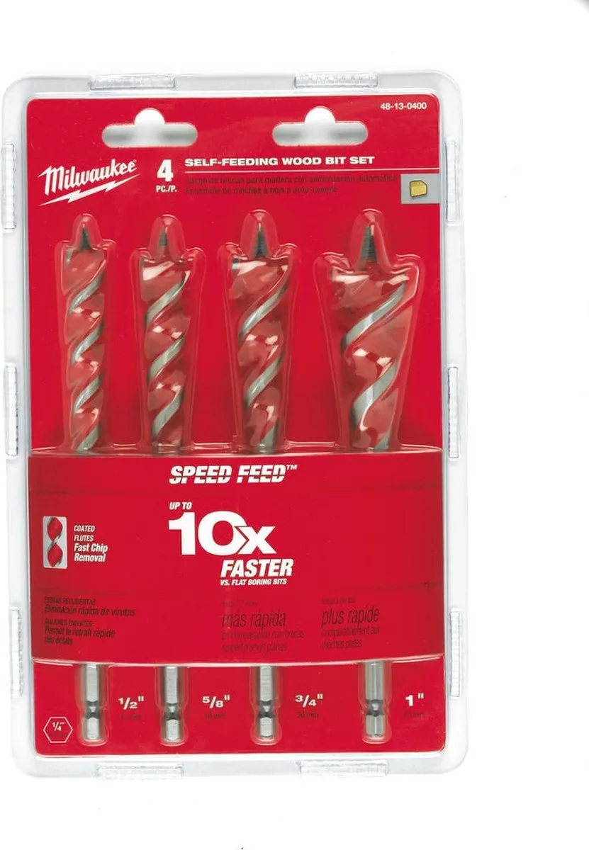 Milwaukee Zelfvoedende Houtboren 4-delig 4932479477