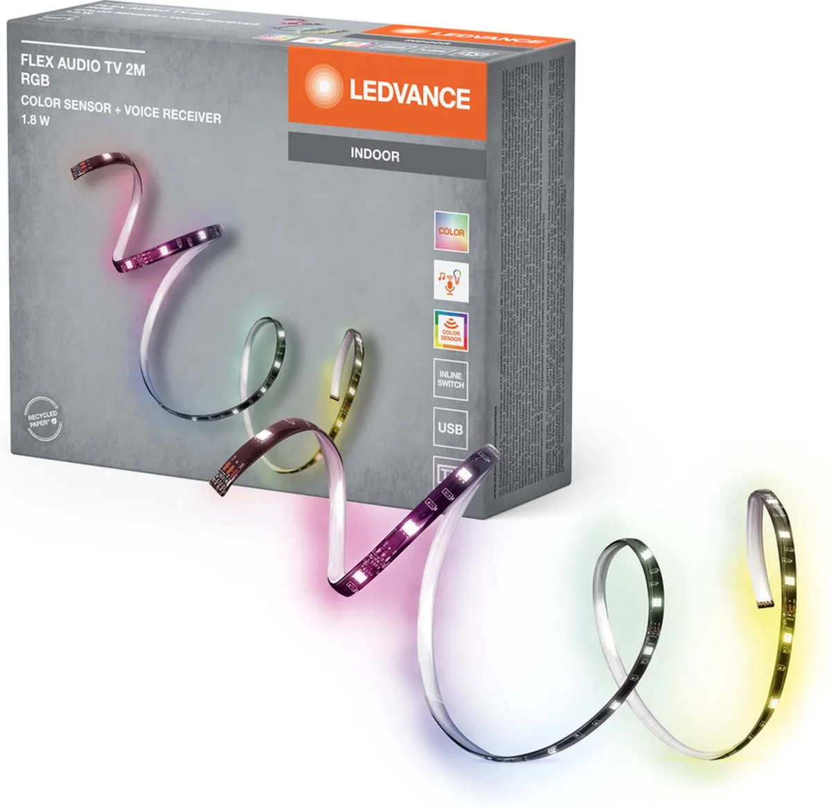 LEDVANCE FLEX AUDIO TV 2M RGB LED Strip - Wit