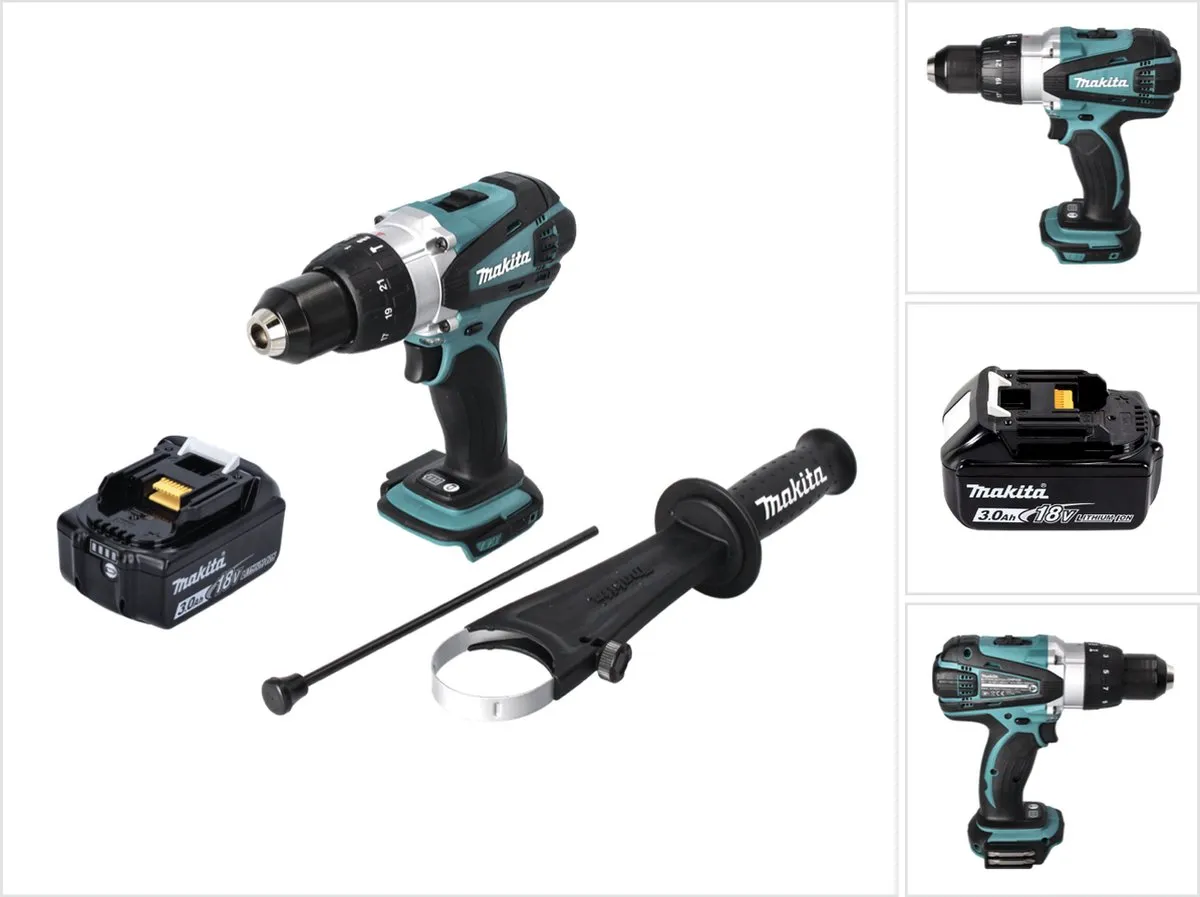 Makita DHP 458 F1 Klopboormachine 18V - 91Nm - 3,0Ah - afbeelding 6 van 6