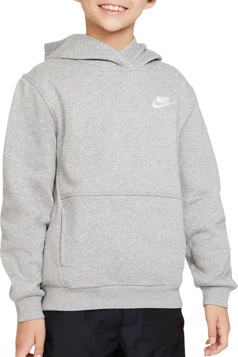 Nike NSW Club FLC HDY Hoodie FD3000-063 - Grijs/Wit - Maat L