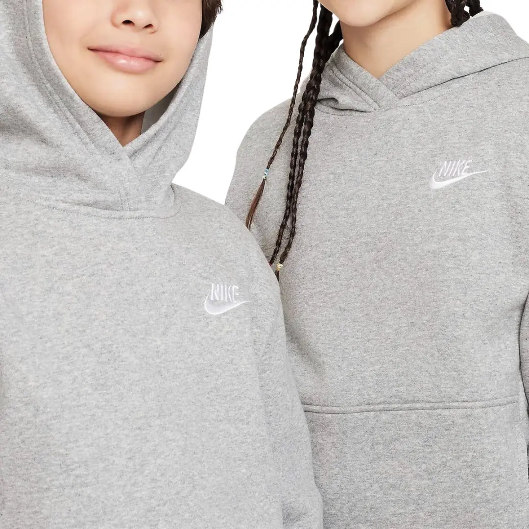 Nike NSW Club FLC HDY Hoodie FD3000-063 - Grijs/Wit - Maat L