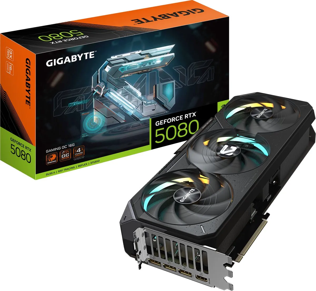 Gigabyte GeForce RTX 5080 GAMING OC GV-N5080GAMING OC-16GD Videokaart - 16GB GDDR7 - Zwart