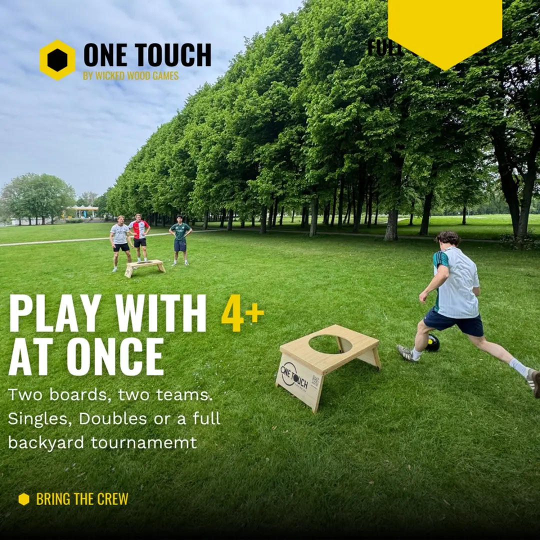 Wicked Wood Games OneTouch Voetbalspel OT260102 - Geel/Zwart
