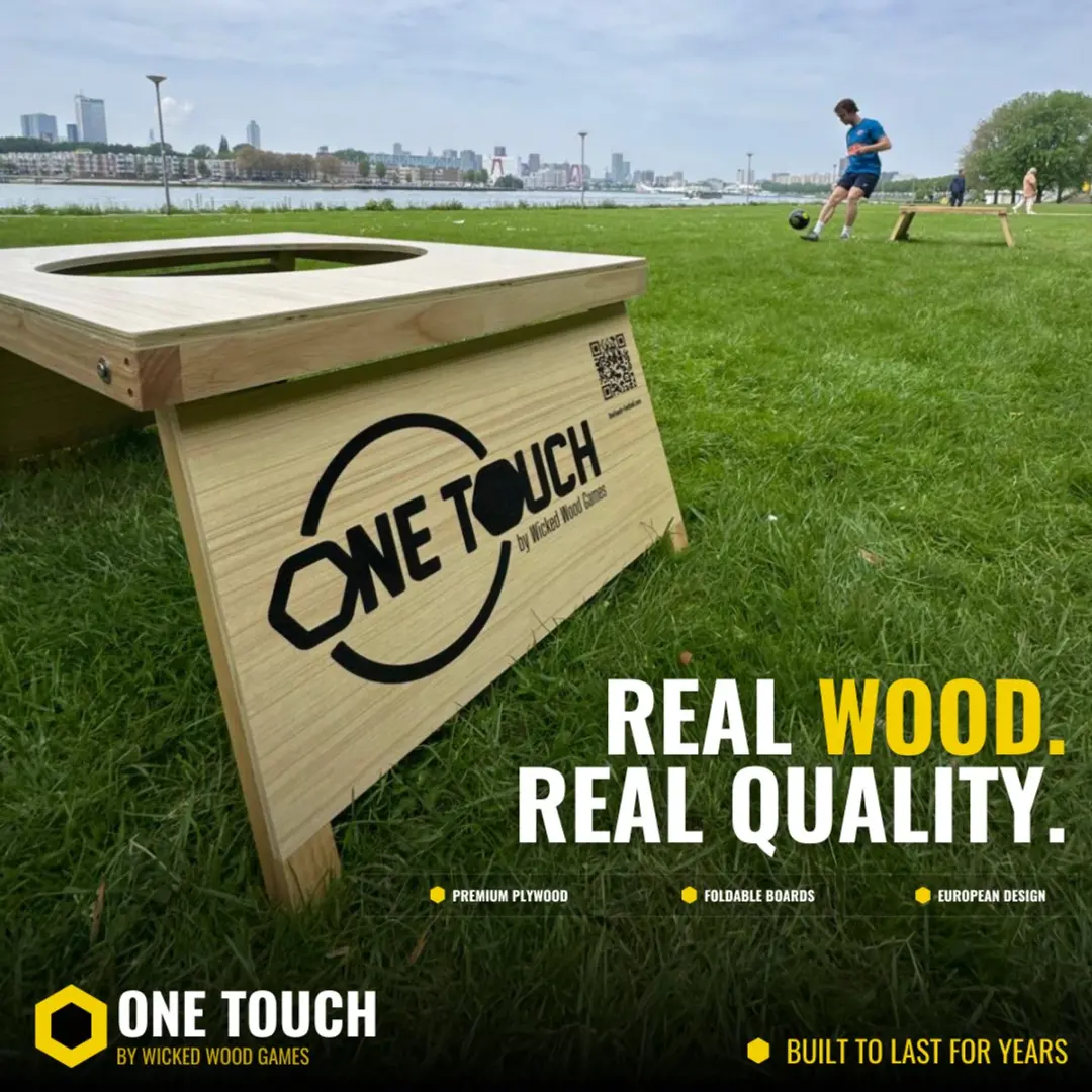Wicked Wood Games OneTouch Voetbalspel OT260102 - Geel/Zwart