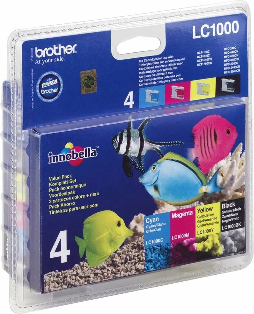 Brother LC1000BK Inktcartridge - 4 Kleuren - 18ml - afbeelding 6 van 6