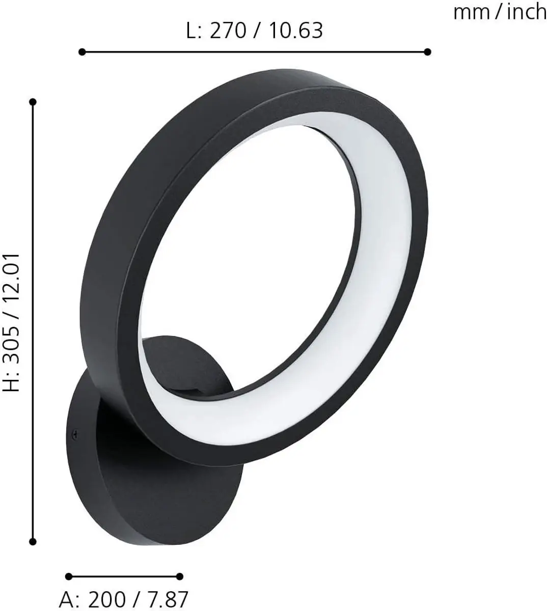 Eglo Marghera-C Wandlamp - Zwart