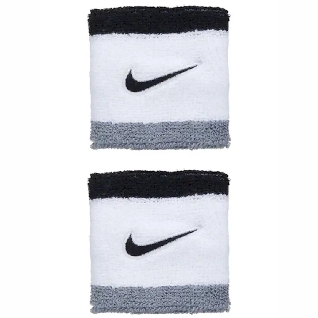 Nike Swoosh Classic Polsband - 2 Stuks - Grijs