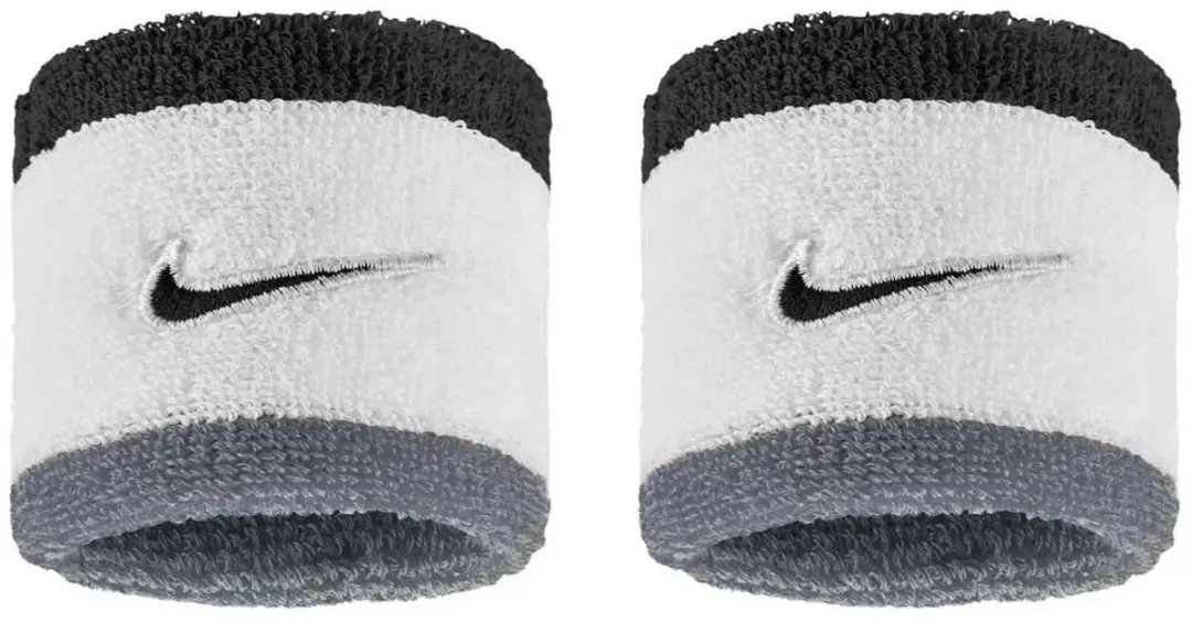 Nike Swoosh Classic Polsband - 2 Stuks - Grijs