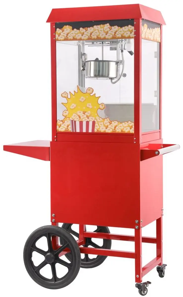 Hendi Popcornmachine met Kar - Rood - 94x51x155cm