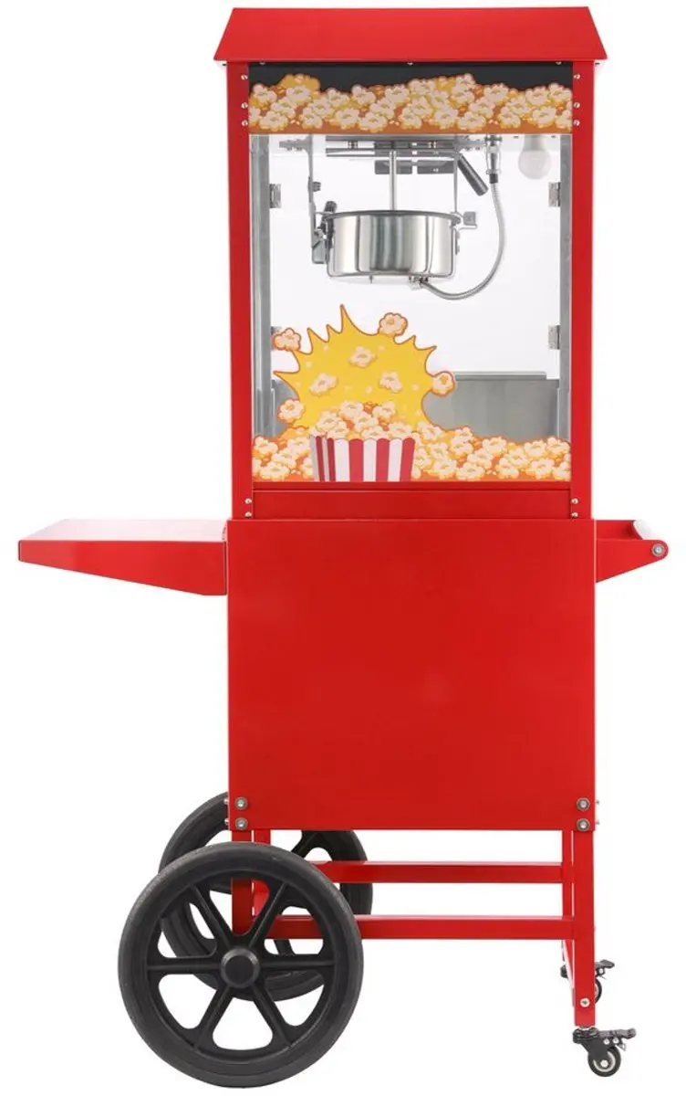 Hendi Popcornmachine met Kar - Rood - 94x51x155cm