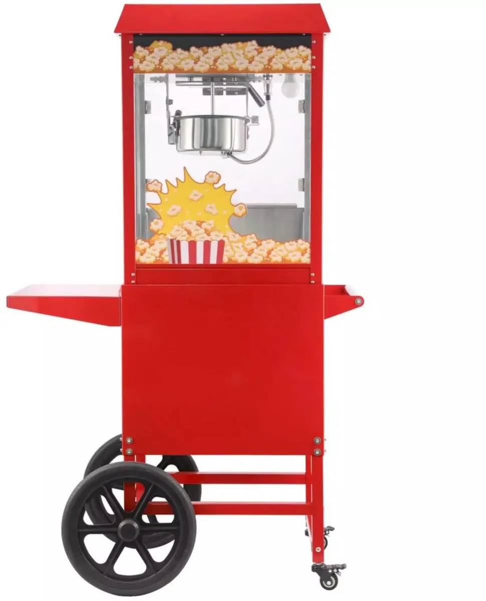 Hendi Popcornmachine met Kar - Rood - 94x51x155cm