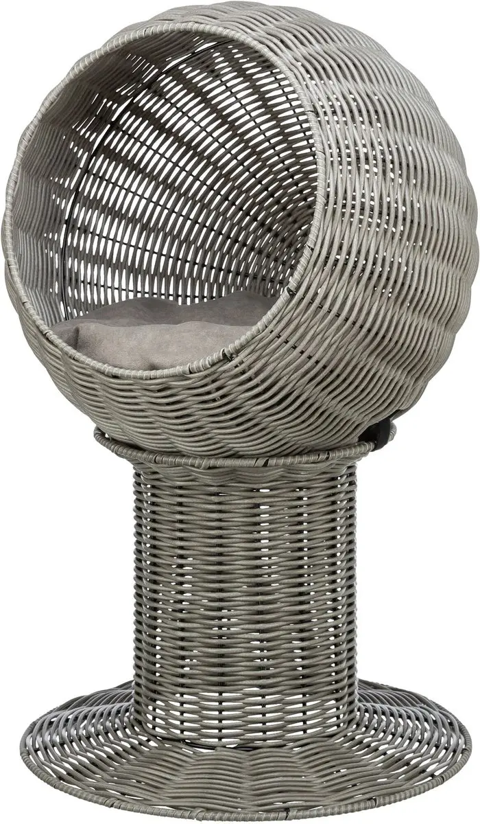 Trixie Kattenmand Amalia Rond Polyrattan - 42x42x70cm Grijs