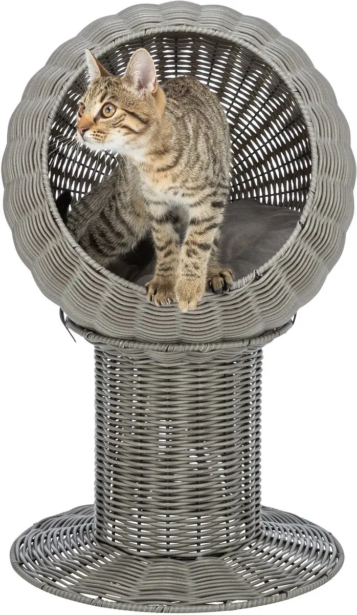 Trixie Kattenmand Amalia Rond Polyrattan - 42x42x70cm Grijs