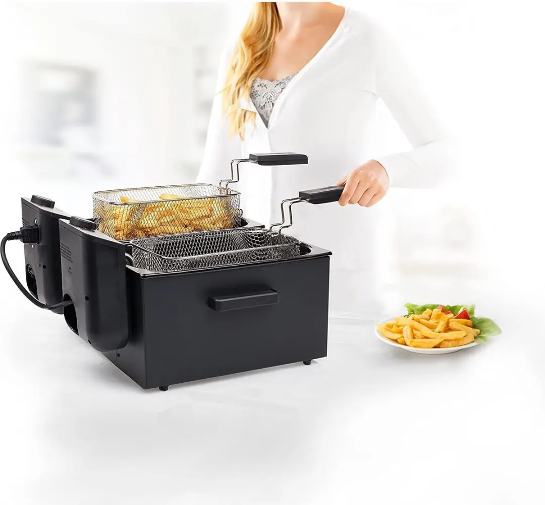 Princess Dubbele Frituurpan 182028 - 1800W - 3L - Zwart - afbeelding 3 van 6