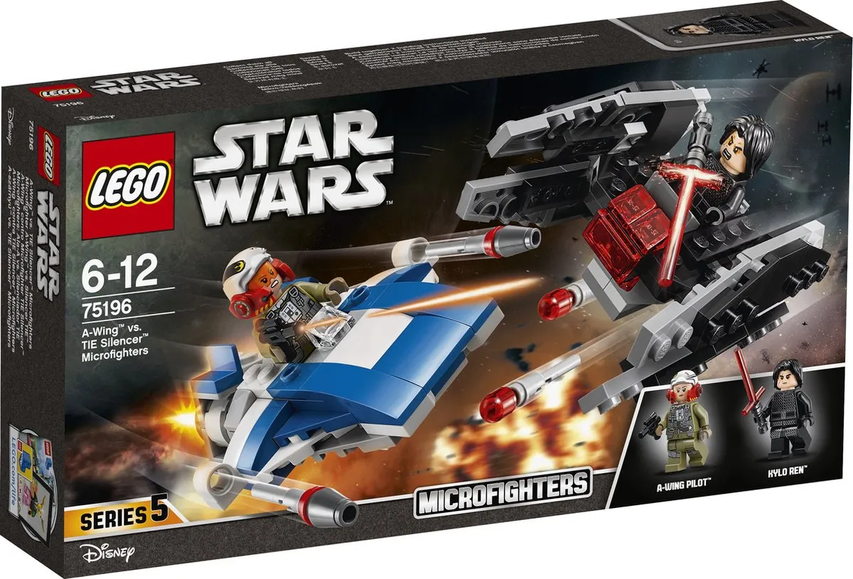 LEGO Star Wars A-wing vs. TIE Silencer Microfighters 75196