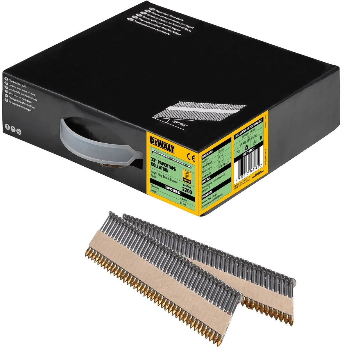 DeWalt DNPT28R63Z Geringde Spijkers 2.8x63mm - 2200 Stuks