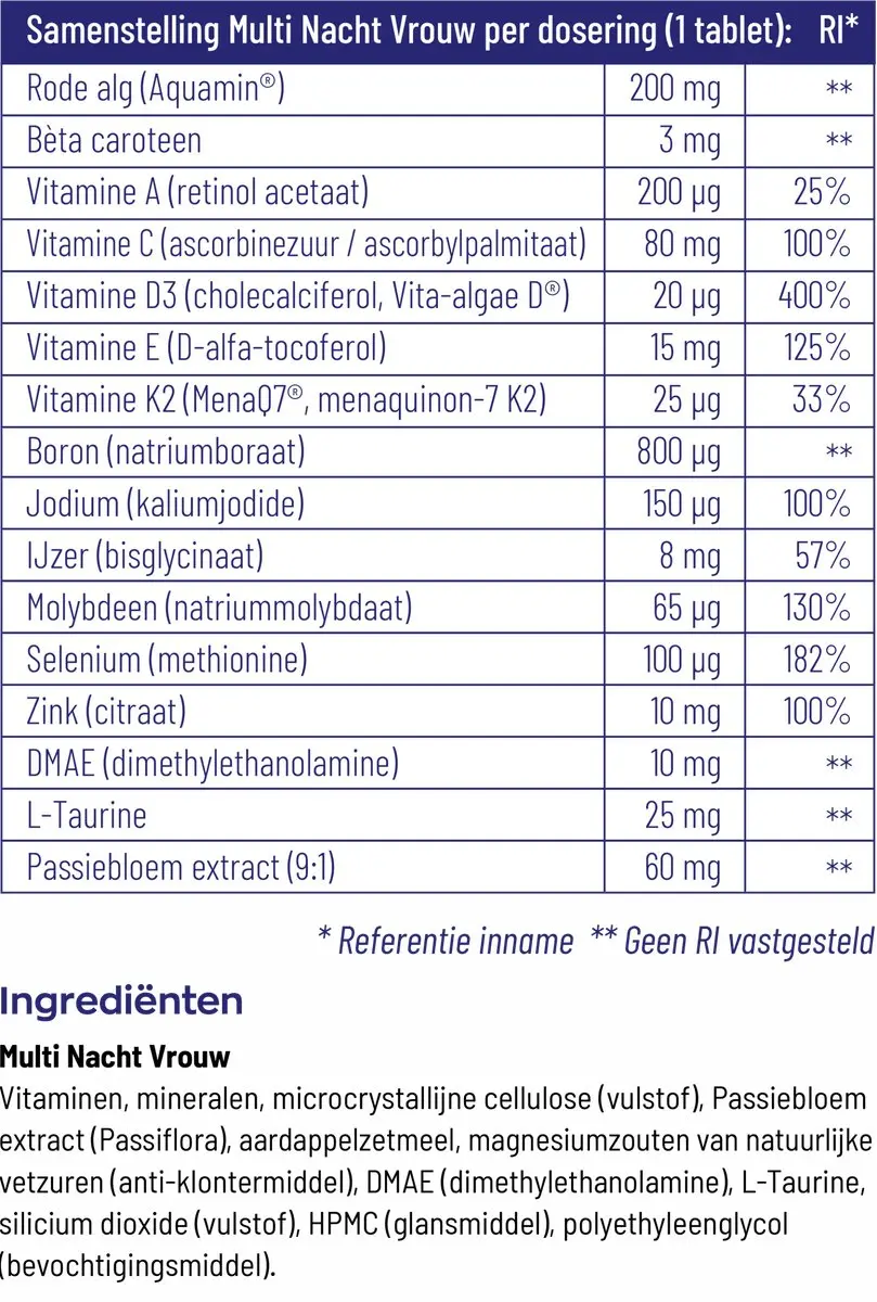 Vitakruid Multi Dag & Nacht Vrouw 60 Tabletten