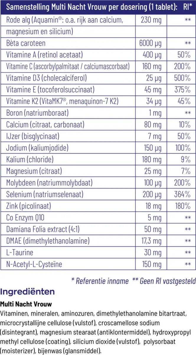 Vitakruid Multi Dag & Nacht Vrouw 60 Tabletten