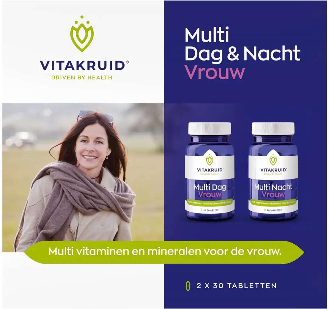 Vitakruid Multi Dag & Nacht Vrouw 60 Tabletten
